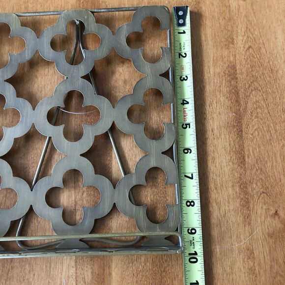 Caffco Quatrefoil Gold Metal Book Art Stand Tablet Holder 10 x 8" - Picture 5 of 6